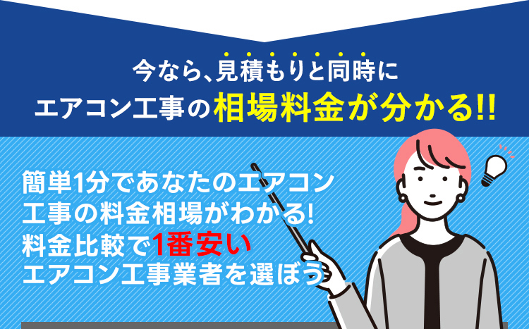 エアコン工事の相場料金が分かる